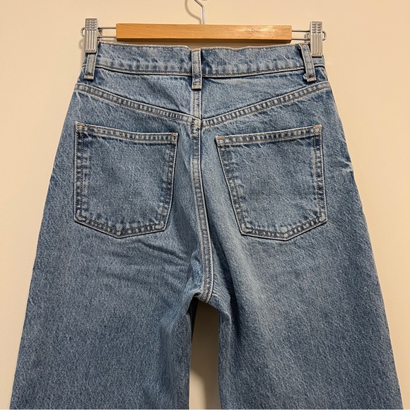 Zara High Waist Wide Leg Lt Denim Sz:2 - Picture 10 of 10